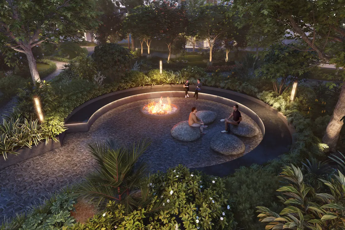 Outdoor bonfire lawn