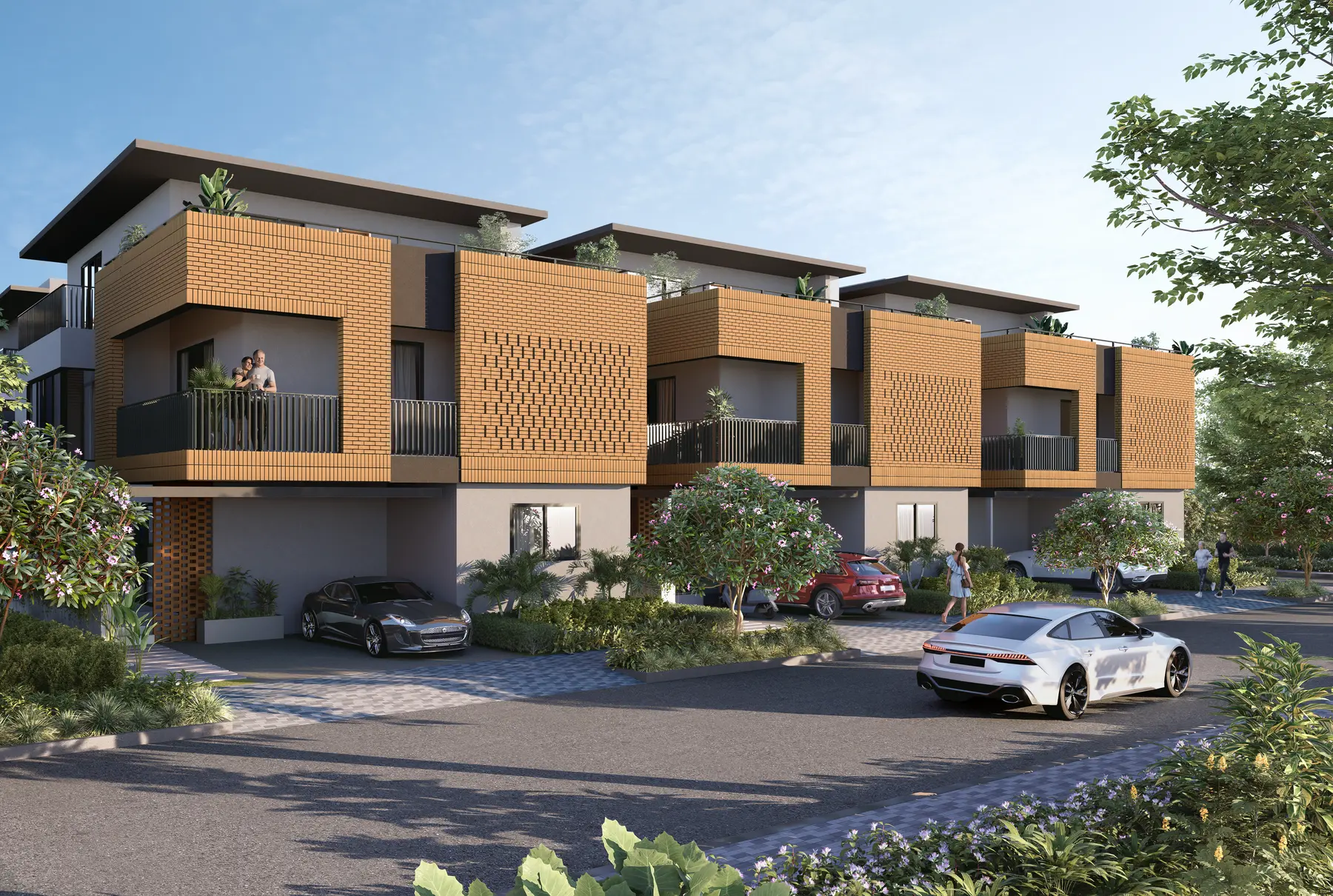 Artistic impression of the villa streetscape at The Midsummer Rain