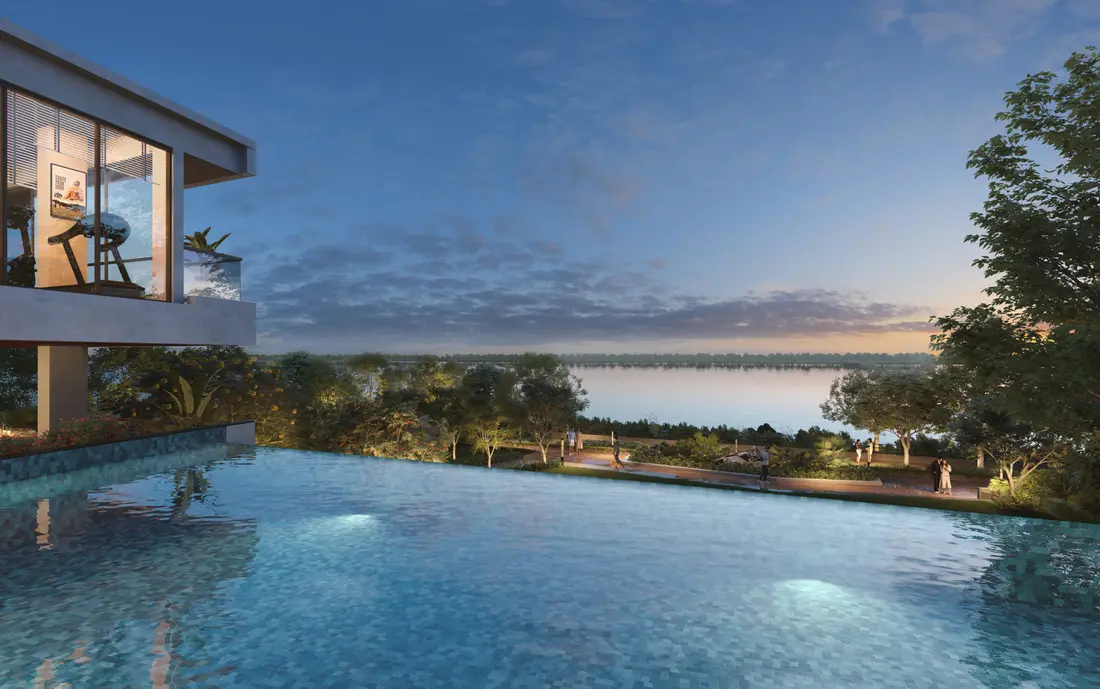 Infinity pool overlooking the lake